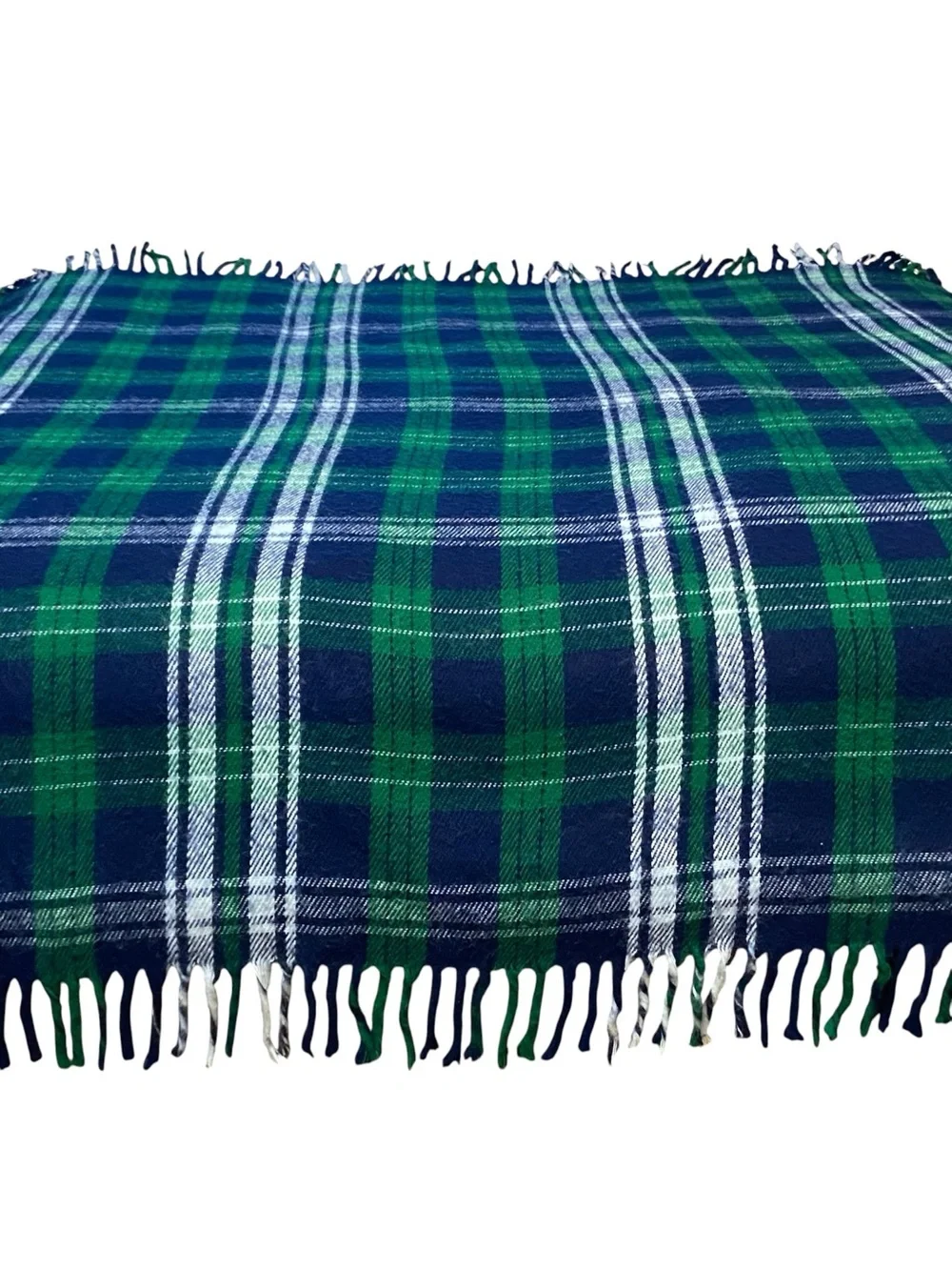 Vintage Faribault Mills Tartan Plaid Throw Stadium Blanket Faribo CabinCore